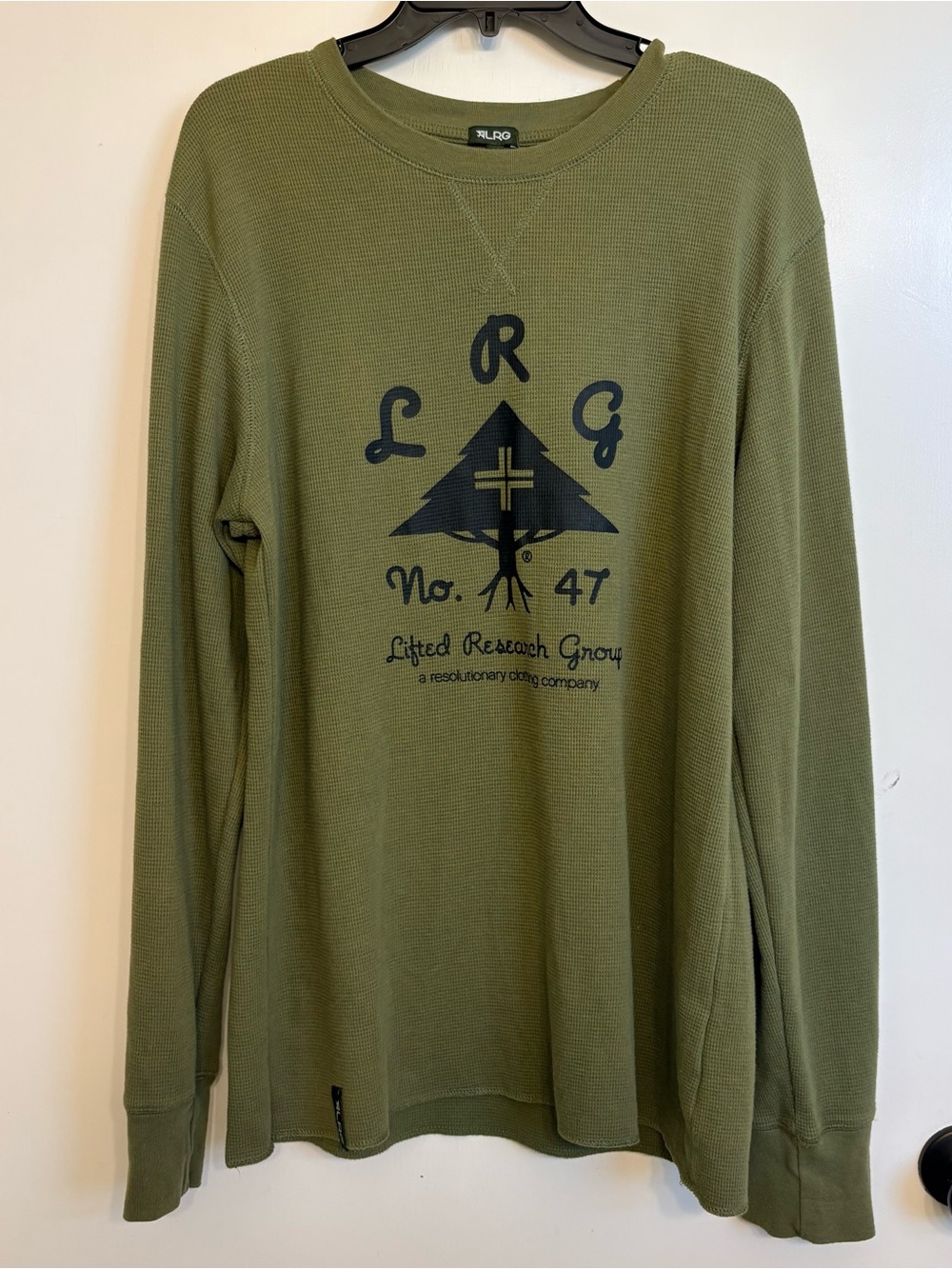 Lifted Research Group Green Thermal Long Sleeve XL Fisherman Waffle Knit Outdoor